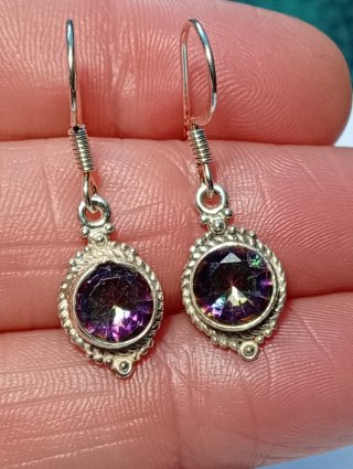 Pendientes Plata Ley con Piedra topacio místico