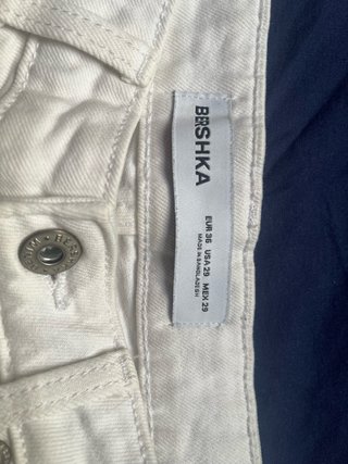 Bershka Pantalones Vaqueros Blancos Rotos