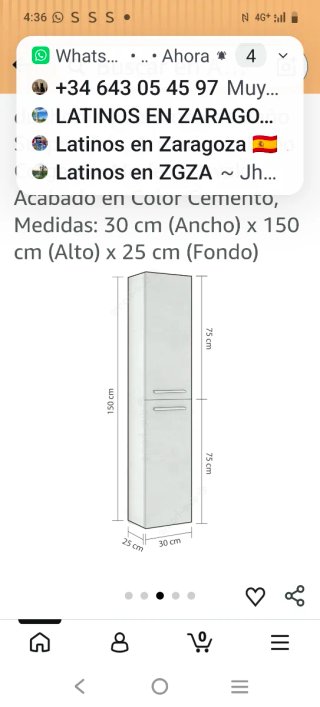 Armario estrecho blanco y gris