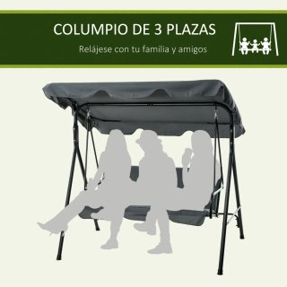 Columpio de jardín 3 plazas