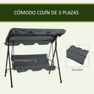 Columpio de jardín 3 plazas