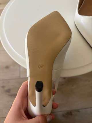 Zapatos de tacón slingback blancos T.36