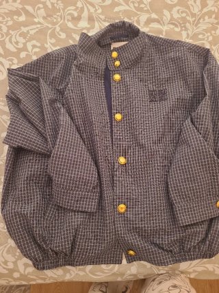 Chaqueta Miu Miu cuadros azul y blanco