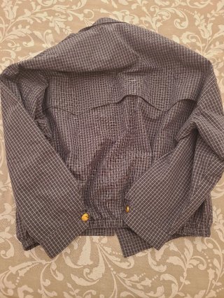 Chaqueta Miu Miu cuadros azul y blanco