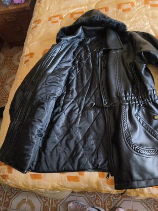 Chaquetón Piel Negro Talla L/XL