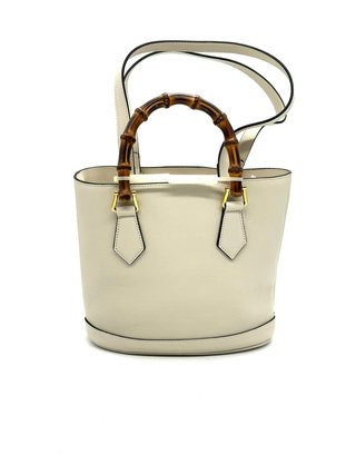 Bolso Gucci Blanco con Asa Bambú y Correa Roja