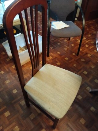 Mesa de comedor de madera extensible con 6 sillas