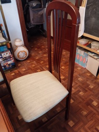 Mesa de comedor de madera extensible con 6 sillas