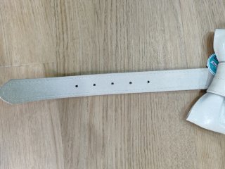 Cinturón piel lazo blanco roto