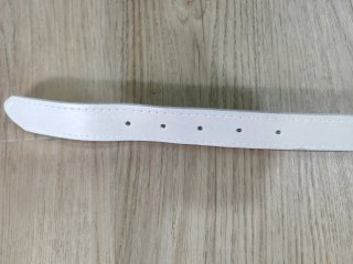 Cinturón piel lazo blanco roto