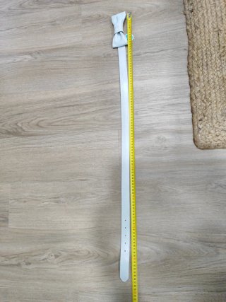 Cinturón piel lazo blanco roto