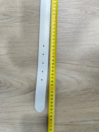 Cinturón piel lazo blanco roto