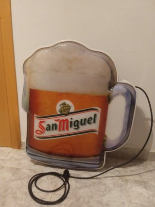 Cartel letrero luminoso 89x74x13 cerveza SanMiguel