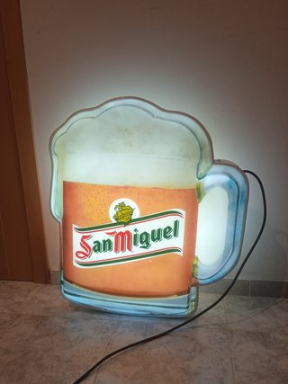Cartel letrero luminoso 89x74x13 cerveza SanMiguel