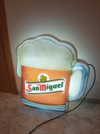 Cartel letrero luminoso 89x74x13 cerveza SanMiguel