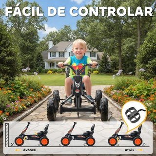 Kart a Pedali per Bambini in Acciaio Nero 2-5 Anni