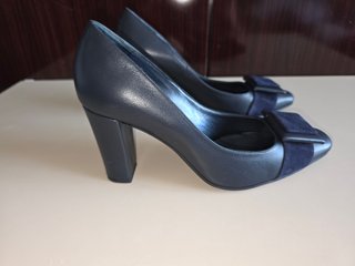 Décolleté Authentic Pelle Vera Blu/Nero Tg 38