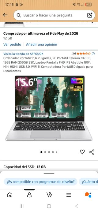 Portátil Amazon 1 Semana Uso.Perfecto estado.