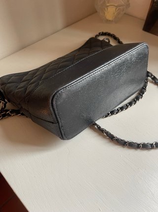 Borsa vera pelle nera con catena tipo Chanel