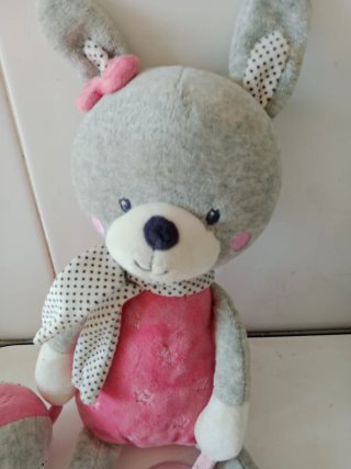Osito peluche bebé rosa y gris