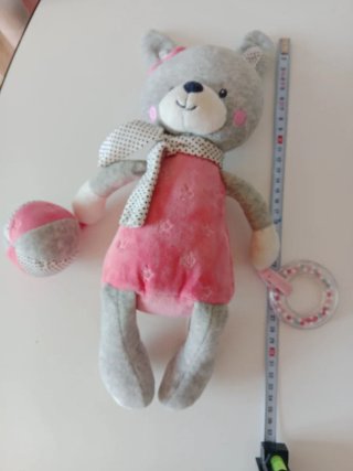 Osito peluche bebé rosa y gris