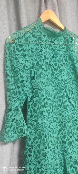 Vestido corto encaje verde