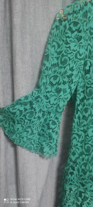 Vestido corto encaje verde