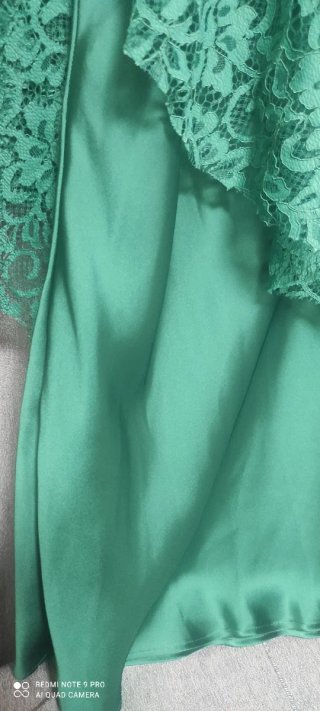 Vestido corto encaje verde