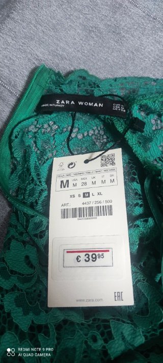 Vestido corto encaje verde