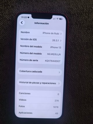 iPhone 13 128GB Rojo 81% Batería