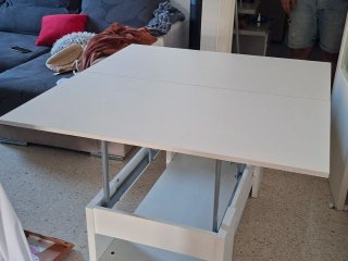 Mesa auxiliar plegable blanca