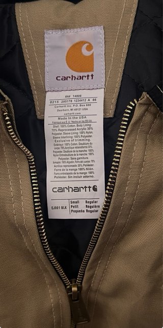 Chaqueta Carhartt Beige Negra Talla M