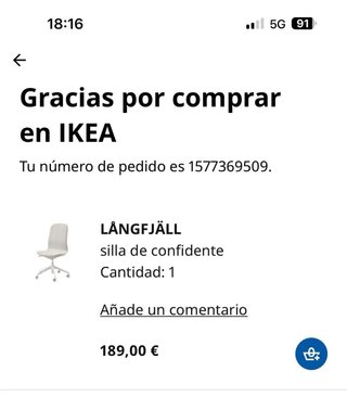Silla Langfjall Ikea. confidente Gunnared