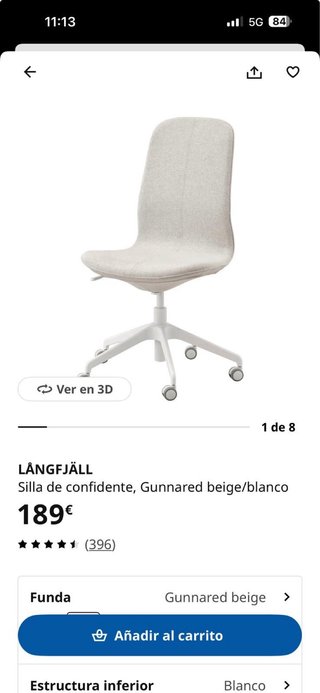 Silla Langfjall Ikea. confidente Gunnared