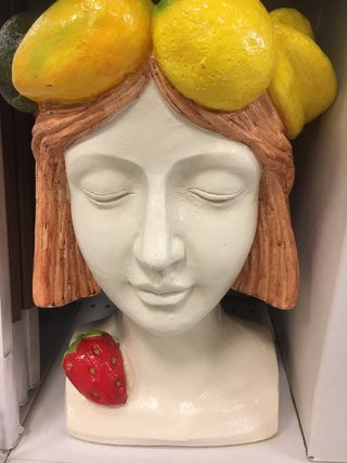 Vaso decorativo testa con limoni
