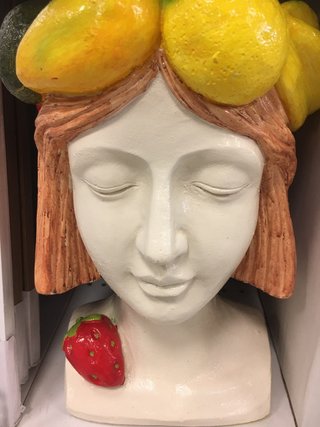 Vaso decorativo testa con limoni