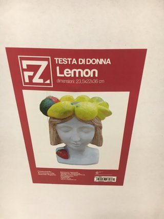 Vaso decorativo testa con limoni