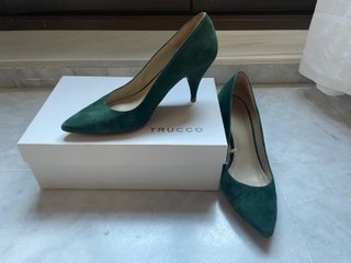 Zapatos de ante verde botella T.40