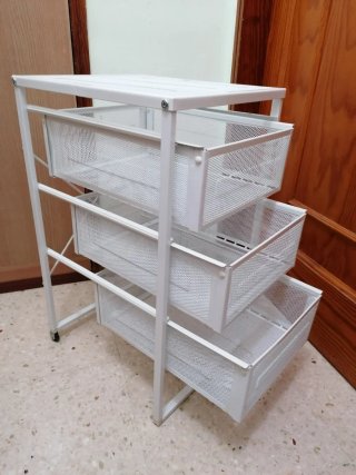 Cajonera metálica 3 cajones blanca