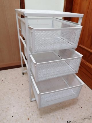 Cajonera metálica 3 cajones blanca