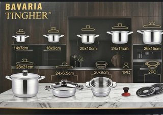Batteria di pentole Bavaria 18 pezzi
