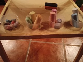 Pizarra de tiza y rotu infantil con letras