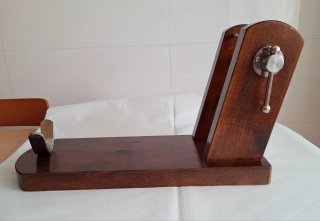 Soporte jamonero madera y acero