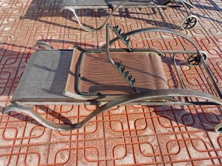 Hamacas terraza/piscina metal y mimbre
