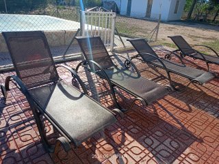 Hamacas terraza/piscina metal y mimbre