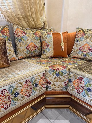 Salón Marroquí Beige y Multicolor