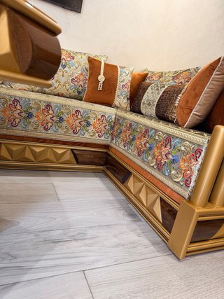 Salón Marroquí Beige y Multicolor
