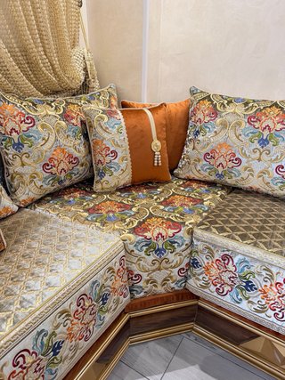 Salón Marroquí Beige y Multicolor