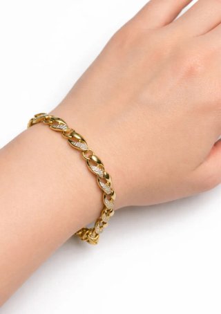Pulsera eslabones dorados con circonitas