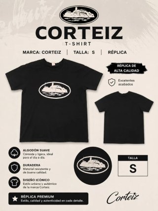Camiseta Corteiz Negra Talla S Réplica Premium